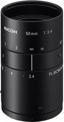 RICOH Lens with Locking Screws 50mm F:2.4 Manual Iris 9MP/12MP