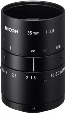 RICOH Lens with Locking Screws 35mm F:1.8 Manual Iris 9MP/12MP