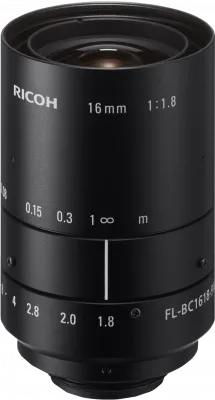 RICOH Lens with Locking Screws16mm F:1.8 Manual Iris 9MP/12MP