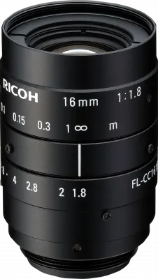 RICOH Lens with Locking Screws 16mm F:1.8 Manual Iris ›5MP