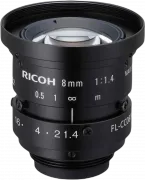 RICOH Lens with Locking Screws 8mm F:1.4 Manual Iris 2MP